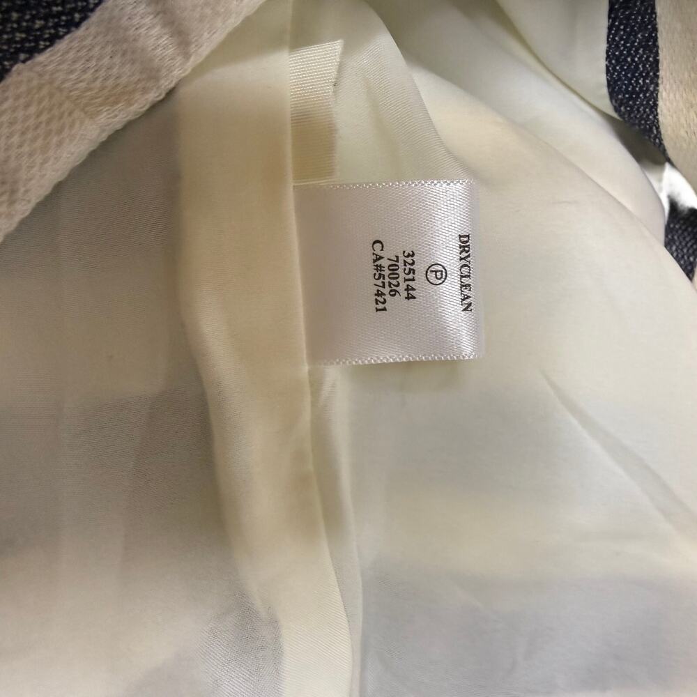 Ann Taylor Women's Size 4 Navy White Striped Linen Blend Pencil Skirt Zip - Picture 6 of 8